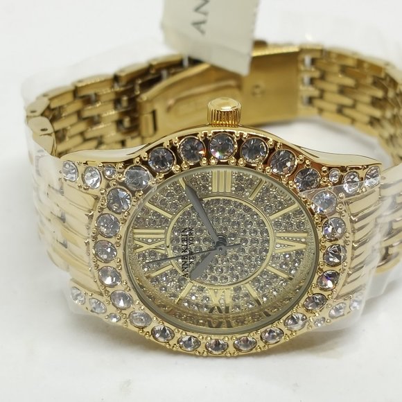 Anne Klein 12/2342PVGB Women\'s 32mm Pavé Crystal Dial Quartz Watch NWT main image 8